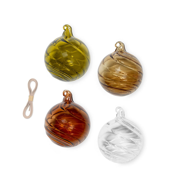 Christbaumkugeln Twirl Ornaments M 4er-Set - ferm LIVING