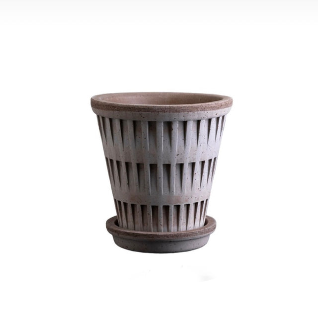 Blumentopf Pantheon Terracotta Grau - Bergs Potter