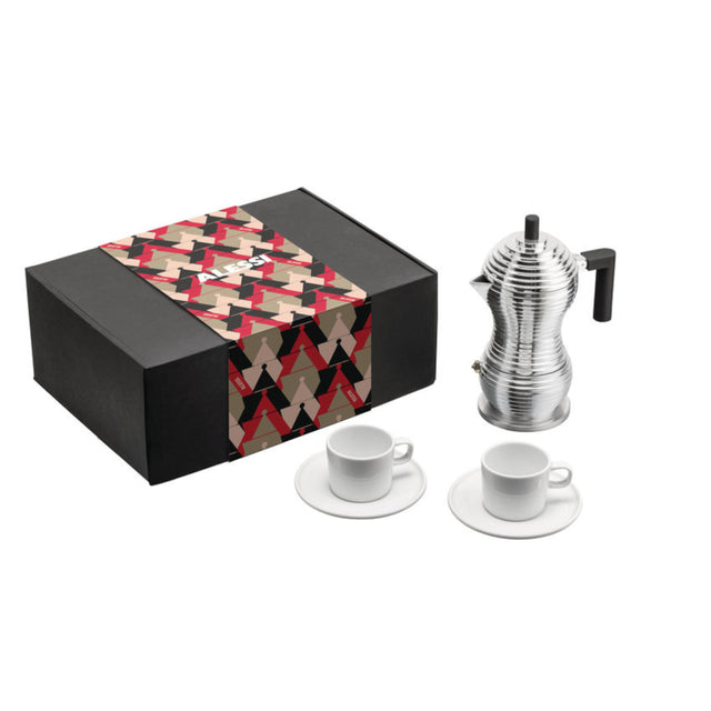 Espressokocher und Tassen im Geschenkset - Alessi