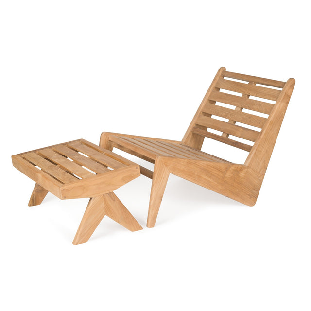 Set Outdoor Sessel und Ottoman Kangaroo Teakholz - Detjer