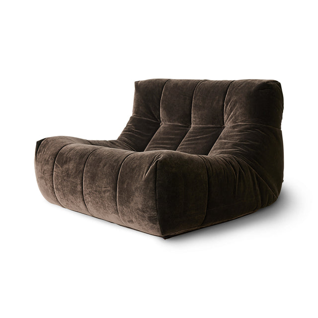 Sessel Lazy Lounge Chair Royal Velvet Espresso - HK Living