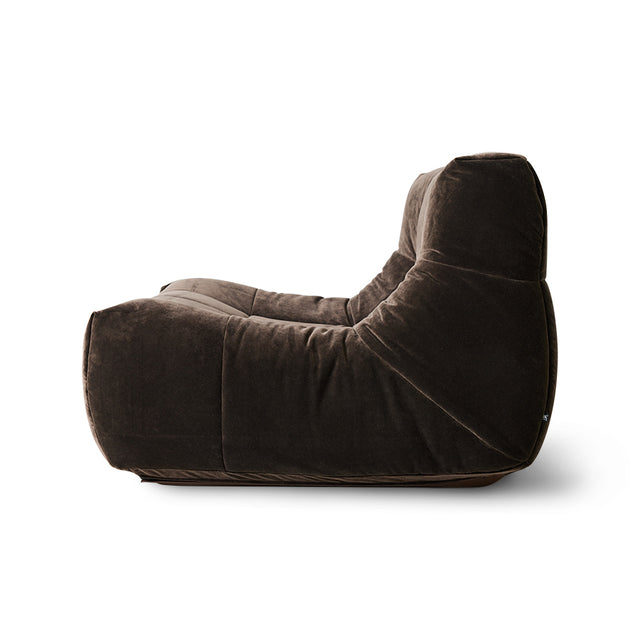 Sessel Lazy Lounge Chair Royal Velvet Espresso - HK Living