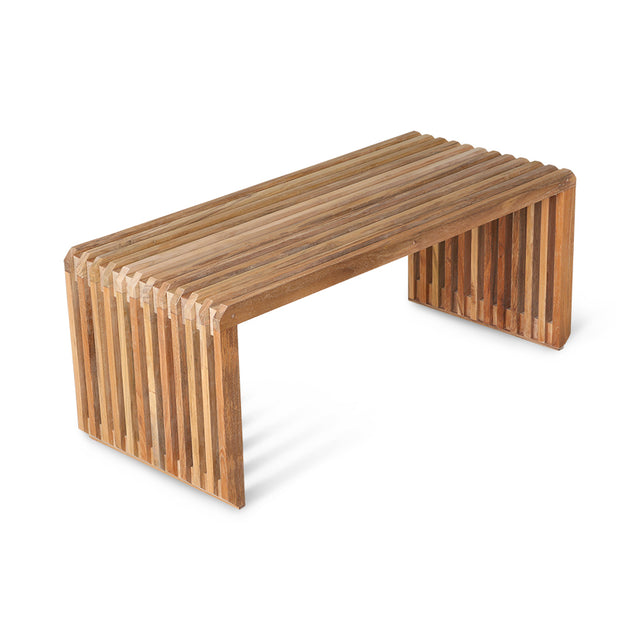 Slatted Bench Moderne Bank Teakholz - HK Living