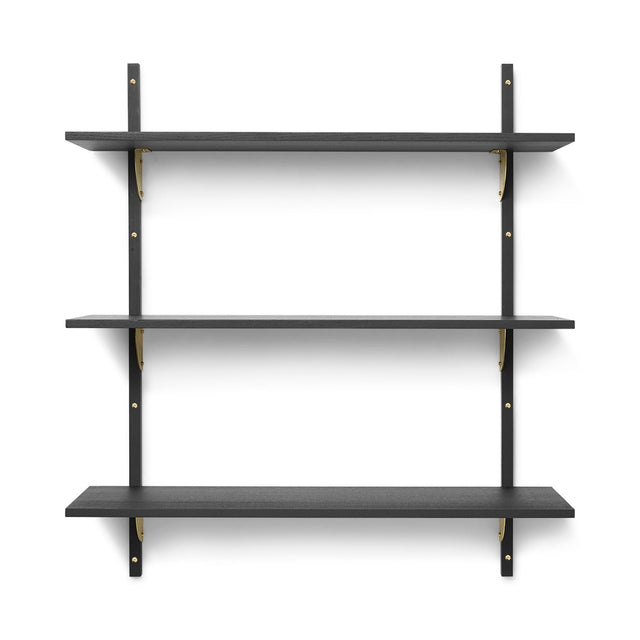 Wandregal Triple Wide schwarz/messing Sector Shelf- ferm LIVING