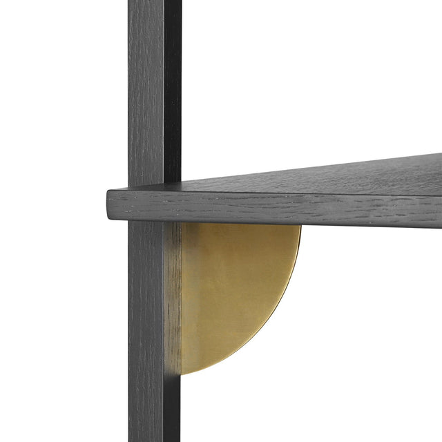 Wandregal Triple Wide schwarz/messing Sector Shelf- ferm LIVING