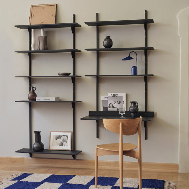 Wandregal Triple Wide schwarz/messing Sector Shelf- ferm LIVING