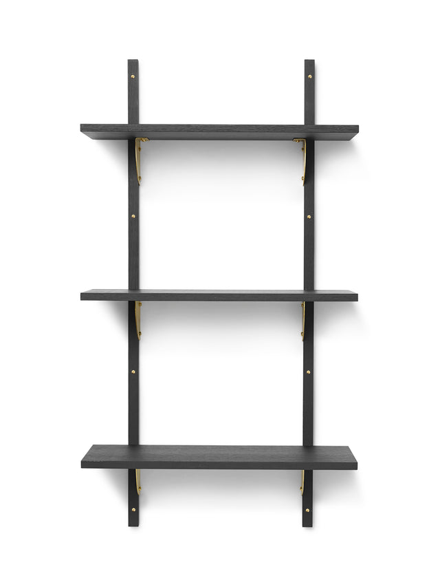 Wandregal Triple Narrow schwarz/messing Sector Shelf- ferm LIVING