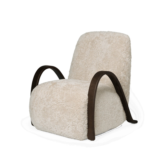 Lounge Chair Buur, Sheepskin Moonlight - Sessel von ferm LIVING